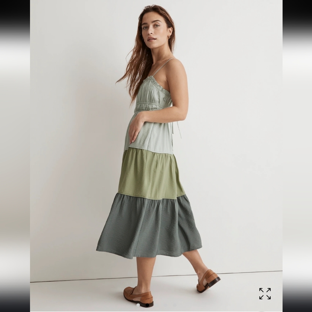 Madewell Sophia Cami Tiered Midi Dress in Colorbock - 00